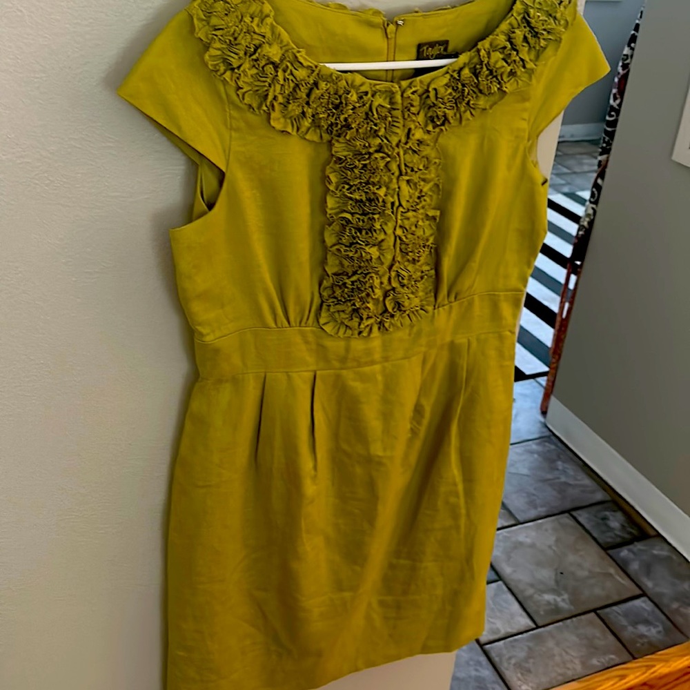 Taylor green linen dress